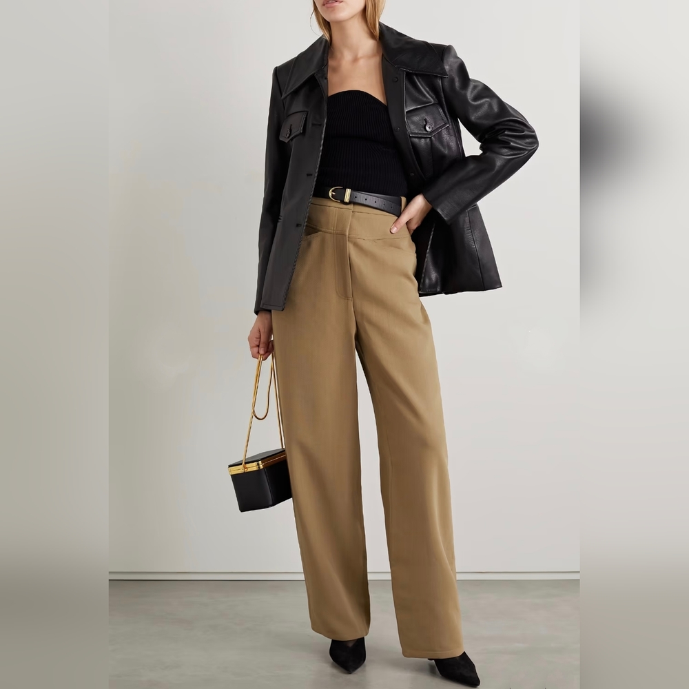 Khaite Preena Pique wide leg pants